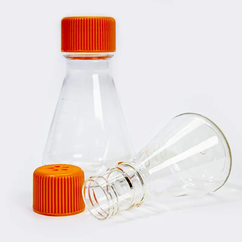 Laboratorio PC triangular con deflector logotipo personalizado 250 ml 3l 5l Erlenmeyer botella batidora para cultivo celular