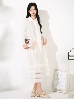 Robes de soirée mi-longues élégantes à col revers, taille haute, couleur unie, en tulle superposé, pour femmes grandes tailles, idéales pour l'hiver et les occasions décontractées