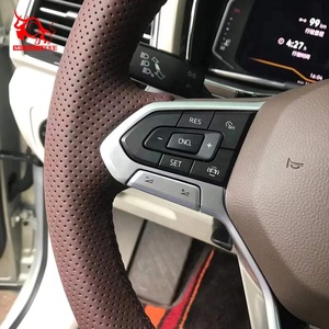 Cubierta para <span class=keywords><strong>volante</strong></span> de <span class=keywords><strong>coche</strong></span>, producto de <span class=keywords><strong>Amazon</strong></span>, color marrón, para ololkswagen Iuuuzz marmarok ololf State estado Assat T-Ross iiguan Etta - Product Image 5