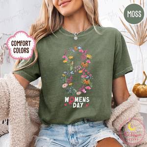 T-Shirt da Donna Comfort Colors, Manica Corta con Stampa Floreale, Girocollo, Vestibilità Regolare, 100% Cotone, Stile Casual Primavera-Estate - Product Image 3