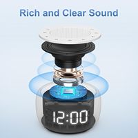 Radio-réveil moderne en plastique blanc, son clair et riche, affichage numérique à quartz, fonction snooze, LUMINOVA