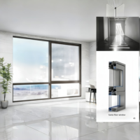 Mampara Plegable Deslizante de Aleación de Aluminio con Aislamiento Térmico y Acústico, Resistente al Viento, para Villas, Edificios Altos y Proyectos de Sellado de Balcones