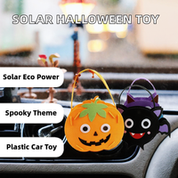 Figurines de voiture dansantes et oscillantes à énergie solaire, écologiques, en plastique, avec impression numérique classique, pour Halloween, jouet décoratif promotionnel