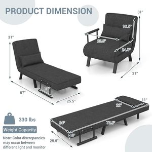 Sillones de tela con <span class=keywords><strong>respaldo</strong></span> ajustable OEM ODM, sofá <span class=keywords><strong>cama</strong></span> individual, silla <span class=keywords><strong>cama</strong></span>, sofá, sala de estar, silla de lectura con almohada - Product Image 4