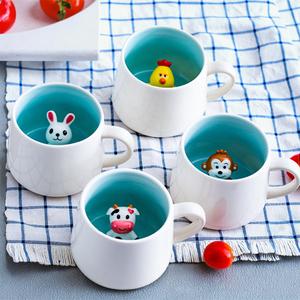 Tốt Nhất Bán Bán Buôn Sáng Tạo Cốc Tùy Chỉnh 3D Đơn Giản Cô Gái Phim Hoạt Hình Logo Công Suất Lớn 3D Động Vật Gốm Dễ Thương Cốc Sữa - Product Image 3