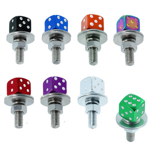 <b>Dice</b> Car License Plate Screw <b>Set</b> 40mm Stainless Steel Aluminum Alloy Decorative Fasteners For Vehicle Use - Product Image 5