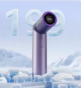 Portable Handheld Fan Lipstick Shape, Foldable High Wind Speed Long Lasting <b>Battery</b> & Smart Digital Screen - Product Image 2