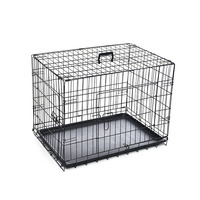 Caisse en métal noir pour chien, porte Durable, boîte pour chien, étanche, séparateur de casserole, panière extérieure, grand niche pliable pour chien