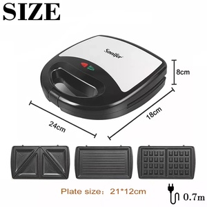 Sonifer SF-6050 - Plancha Eléctrica Doméstica Antiadherente con Placas Desmontables para Hacer Waffles <span class=keywords><strong>y</strong></span> Sándwiches, 3 en 1 - Product Image 5