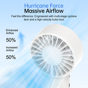 Ventilateur portable à mousqueton, rechargeable par USB, 2000 mAh, 4 vitesses, mini-ventilateur puissant pour les voyages, l'extérieur et le bureau - Product Image 3