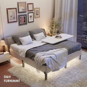 Base de Cama Clásica con Somier de 7 Pulgadas, Estructura Metálica Resistente, Cubierta de Tela, Diseño Ergonómico Silencioso, Fácil de Montar - Product Image 1