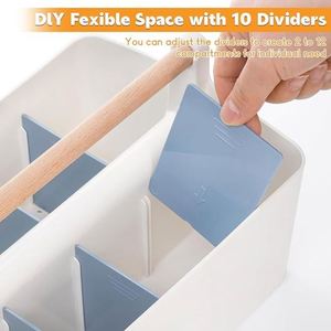 Organizador de utensilios portátil para encimera, organizador de cubiertos con divisores extraíbles, cesta para cubiertos y servilletas con asa para acampar - Product Image 3