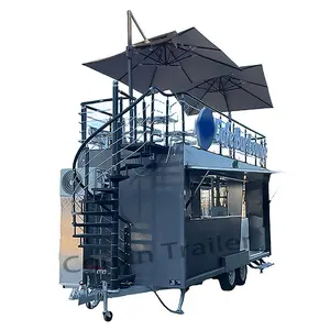 Fabrieksprijs Mobiele Bar Trailers Twee Verdiepingen Keuken Food Trailer Luxe Eetkar Te Koop