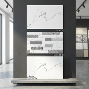 Carreau de marbre en céramique aspect agate 300x450mm brillant rectifié mural imprimé numérique 12x18 pouces salle de bain vitrée industrielle extérieure - Product Image 4