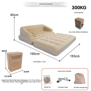 Dericsson <b>Inflatable</b> air <b>Sofa</b> Bed <b>Camping</b> <b>Inflatable</b> Mattress with Pump One Click Inflate Deflate - Product Image 3