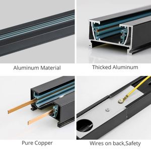 Système d'éclairage sur rail magnétique linéaire moderne en aluminium 220V 48V LED, montages en saillie, encastrés et suspendus, CRI 85, garantie 3 ans, dimmable - Product Image 6