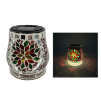 Mosaik-Solar-Einmachglas-Lichter Wasserdichte Outdoor-Glaskunst-Projektions-Hängelaternen für Tischdekoration