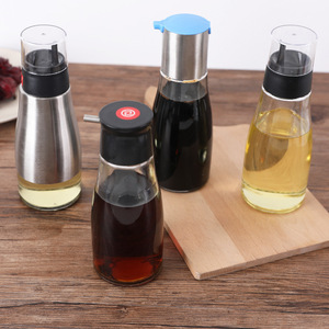 Bouteille à double compartiment en acier inoxydable 275 ml pour huile, vinaigre et sauce soja, idéale pour la maison, l'hôtel, la cuisine et la restauration - Product Image 2