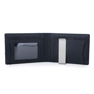 Personalizado Delgado RFID Air tag Cartera de cuero de los hombres Money Clip Cartera de fibra de carbono corto de moda de cuero genuino - Product Image 3