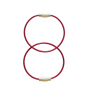 YIWANG Multipurpose Red 150MM Stainless Steel Cable Key Ring Wire <b>Rope</b> Key <b>Chain</b> - Product Image 1
