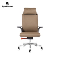 Chaise de bureau ergonomique SpaceUnited, chaise d'ordinateur pivotante, chaise de travail en cuir, chaise de personnel réglable pour le bureau