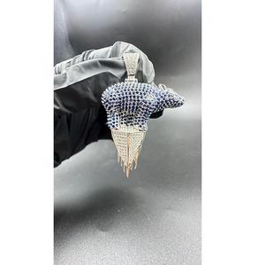 Laysware Jewels Pendentif Ours Moissanite Iced Out en Argent Sterling 925, Breloque de Luxe Unisexe, Bijoux Hip Hop - Product Image 1