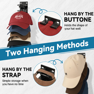 Baseball Cap Organizer <b>Wall</b> Mounted 8 Tier Removable Storage Rack For Hats And Clothing - Product Image 4