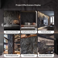 Dinding Latar Belakang Veneer Batu PU FRP Lava Rock, Granit Buatan Simulasi Lembaran Besar, Dinding Budaya untuk Eksterior Villa