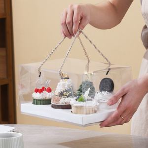 Klare transparente Cupcake-Papier verpackungs <span class=keywords><strong>box</strong></span> für Kuchen Gebäck Desserts Muffins <span class=keywords><strong>2</strong></span> 4 6-teilige Sets für Lebensmittel - Product Image 1