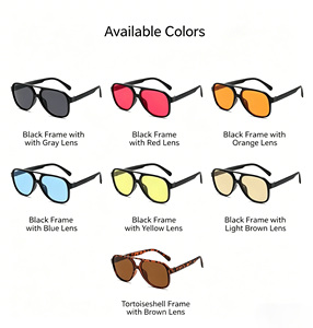<span class=keywords><strong>Occhiali</strong></span> <span class=keywords><strong>da</strong></span> <span class=keywords><strong>Sole</strong></span> Trendy Multicolor UV400 con Doppio Ponte per Uomo Donna, <span class=keywords><strong>Occhiali</strong></span> <span class=keywords><strong>da</strong></span> Aviatore Estivi per Esterni - Product Image 4