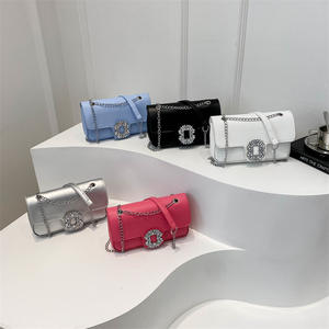 Nueva moda diamante cuadrado señoras bolso 2024 Simple Casual cadena mensajero bolsos de hombro para mujeres Sac - Product Image 1