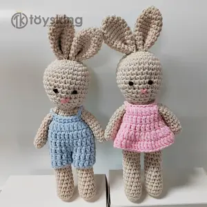 Customized Amigurumi Rabbit Crochet Bunny Toy Stuffed Animal Doll For Baby