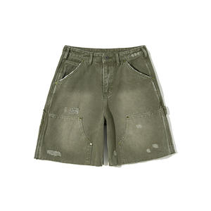 <span class=keywords><strong>Jeans</strong></span> Vintage da <span class=keywords><strong>Uomo</strong></span> 16oz, Stile Carpenter, Streetwear, Vestibilità Ampia, Logo Personalizzabile, Denim Pesante, Effetto Vissuto, Jorts Baggy - Product Image 2