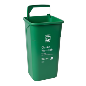 Cestino per rifiuti classico da 50 litri verde con coperchio a battente per uso esterno - Product Image 2