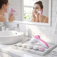 Masseur facial 5 en 1 pour le soin de la peau, nettoyeur facial électrique, brosse nettoyante pour le corps, outil de massage, brosse nettoyante pour le visage