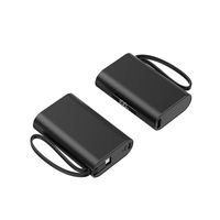 Batterie externe portable haute capacité 10000 mAh PD36W à charge rapide, coque en alliage d'aluminium, double câbles USB-C intégrés, chargeur – Offre Spéciale