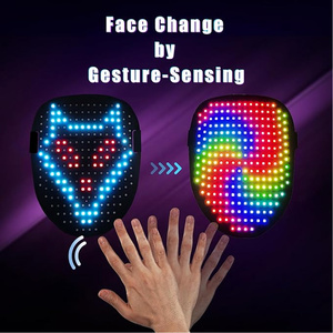 Máscara LED con Luz Facial, Recargable Tipo-C, Activación por Movimiento, Estética Cyberpunk, Cosplay de Halloween, Neón Brillante, USB - Product Image 3