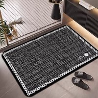 Tapis de salle de bain HM personnalisé en boue de diatomée, séchage rapide, absorbant l'eau, antidérapant, résistant à l'usure, tapis de sol de 2,5 mm, OEM ODM