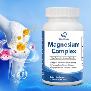 Cápsulas de Complejo de Magnesio Chinaherbs, Suplemento de Magnesio Quelado de Alta Absorción, Vegano, Sin GMO, Fabricante OEM al por Mayor - Product Image 1