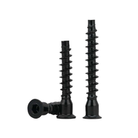 Vis autotaraudeuses M7x60mm en acier au carbone zingué, tête fraisée noire à six pans creux, pour connexion de meubles