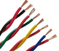 Cable Eléctrico Flexible de Cobre CCA con Aislamiento de PVC, Par Trenzado Doble, 2x0.75 1 1.5 2.5mm