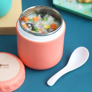 DZ Thermos Soup Cup Lunch Box <b>Plastic</b> <b>Lid</b> Hot <b>Food</b> <b>Container</b> Microwave Safe Portable Environment-Friendly 1-2L Square Kids - Product Image 3