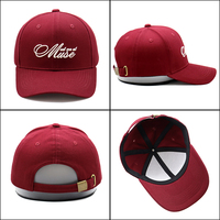 Gorra de Béisbol Personalizada con Logotipo Bordado, Ajustable, Casual, de Algodón Borgoña, Estructurada, para Hombre y Mujer