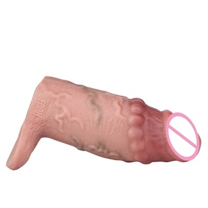 Realistic Hollow Penis Sleeve Cock Enlargement for Men Silicone Cock Ring Extender Adult Couples Sex Toys - Product Image 3