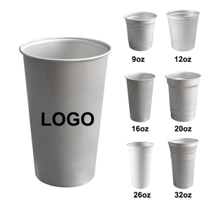 Tasse jetable réutilisable de fête multicolore avec logo personnalisé tasse en aluminium de bar boisson froide tasse à bière tasse en aluminium de cola - Product Image 1