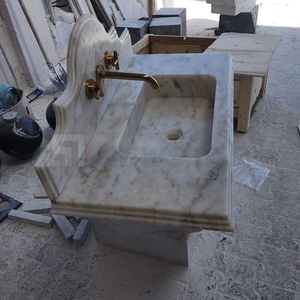 Lavabo in marmo per Viola lucido facile da pulire in pietra di granito onice naturale lavabo a foro singolo per bagno - Product Image 2