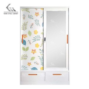 Armoire double moderne de style industriel, <span class=keywords><strong>dressing</strong></span>, organisateur de placard - Meuble de chambre à coucher, armoires de rangement <span class=keywords><strong>pour</strong></span> vêtements, armoire <span class=keywords><strong>en</strong></span> acier - Product Image 2
