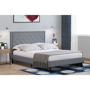 MORNINGTON Boîte de lit élégante et moderne, confortable, rembourrée, en tissu doux, cadre en bois massif, disponible, lit simple Queen Home Design - Product Image 3