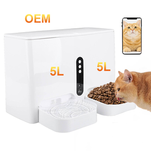 Usine Nouveau Design 2 en 1 Automatique Chat Nourriture Distributeur D'eau Ensemble Smart Timed Alimentation Pet Abreuvoir Mangeoire pour Animaux Chiot Chaton - Product Image 1