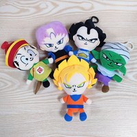 5 pièces/ensemble DBZ Figure en peluche porte-clés Anime Gogeta Goku Vegeta DBZ pendentif pour sac décoration Anime peluche porte-clés poupée jouets